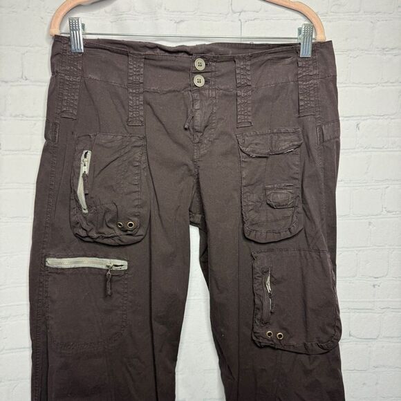 NEW Johnny Was Pete & Greta brown wide leg utility cargo pants size 6 - Picture 4 of 11